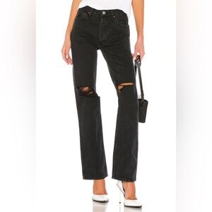 RE/DONE 90s High Rise Loose Ripped Jeans Washed Black